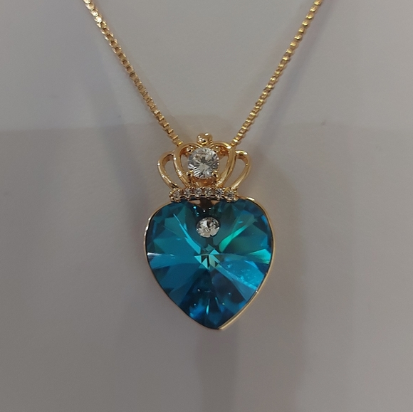 18K GOLD PLATED HEART PENDANT NECKLACE - Picture 1 of 7